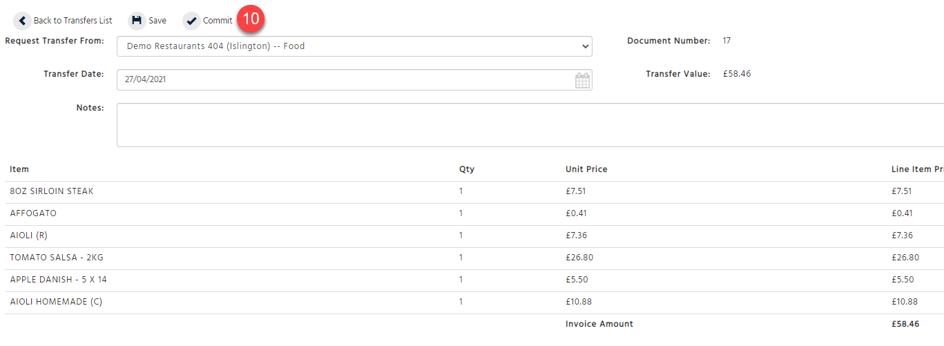 Transfer List Button Enterprise - Stock - Transfer Requests